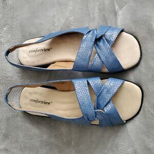 🆕️ COMFORTVIEW Pearl Blue Slingback Sandals WOMEN'S SIZE: 8½WW